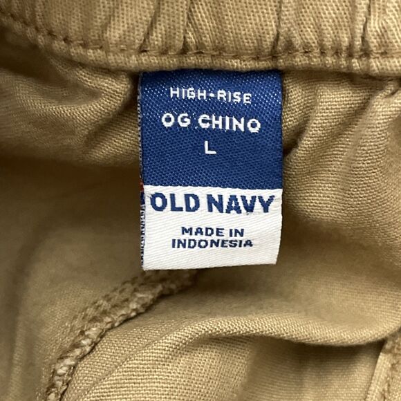 Old Navy High Rise OG Chino Khaki Pants Womens L NWT Elastic Waistband - Picture 6 of 6